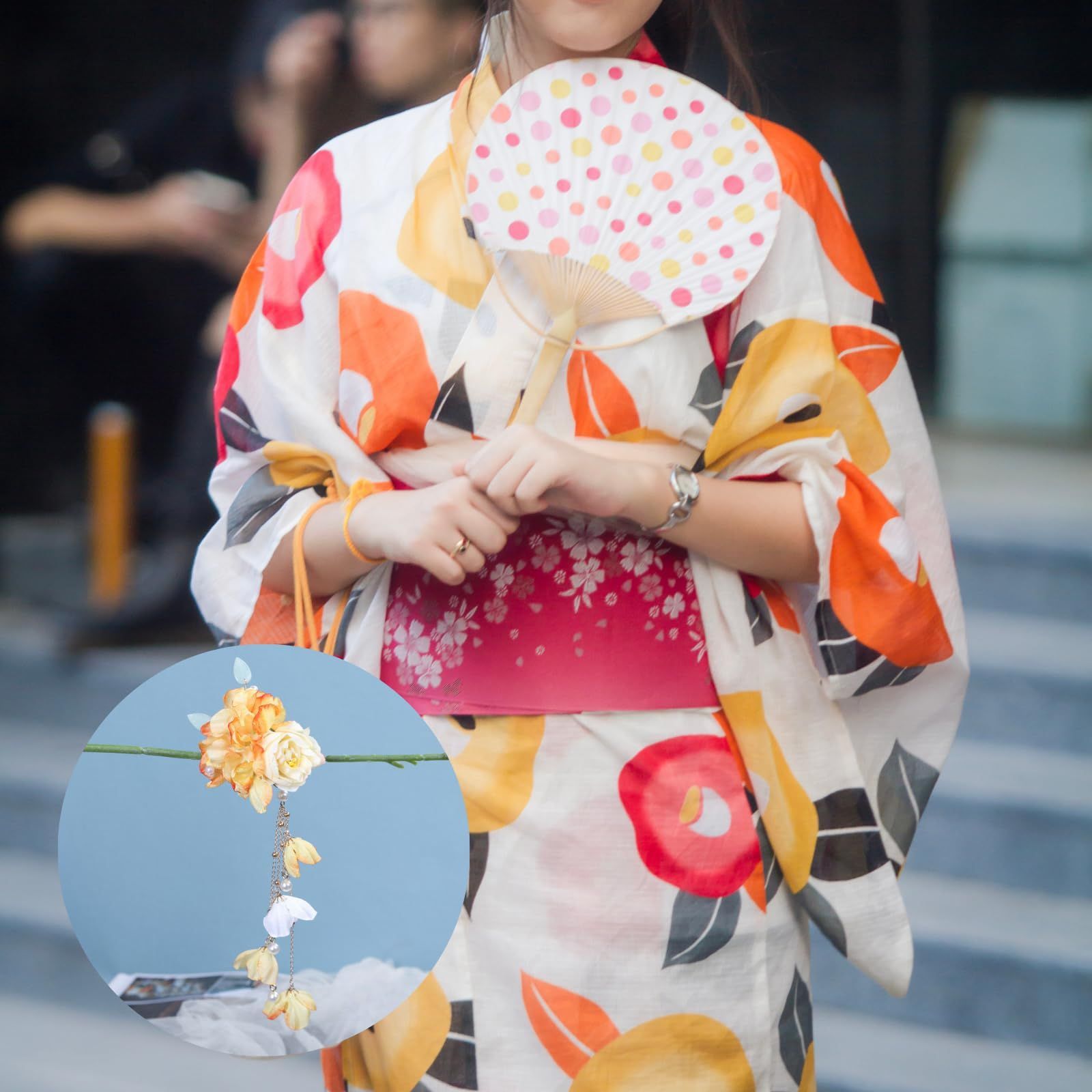 七五三髪飾り 成人式帯飾り 卒業式袴飾り （G3 ピンクの胡蝶蘭が  