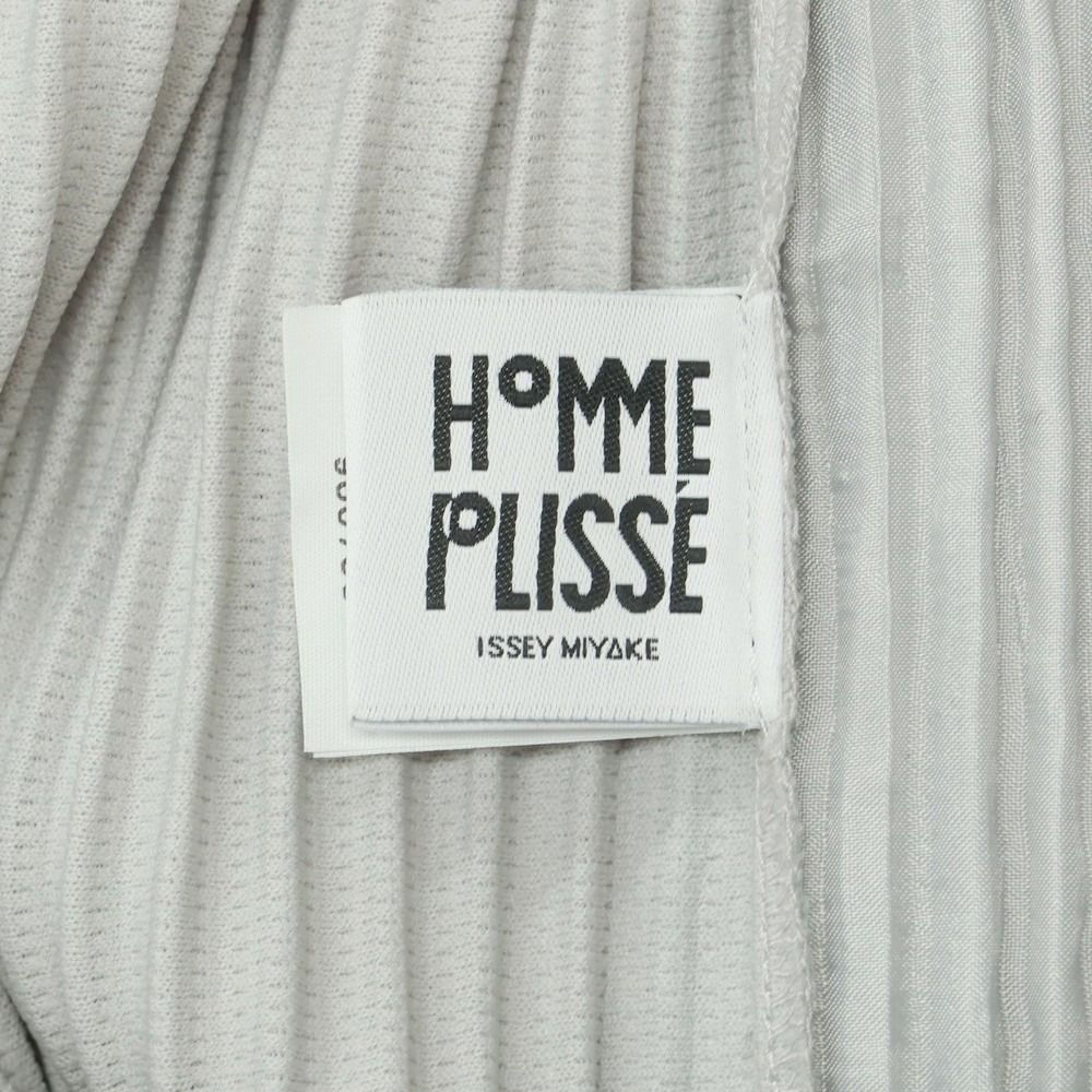 オム プリッセ イッセイミヤケ HOMME PLISSE ISSEY MIYAKE ポリエステル プリーツ イージーパンツ ライトグレー サイズ3 メンズ