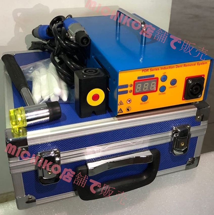 自動車デントプーラーキット - へこみ除去ツール ペイントレスデント修理キット 誘導ヒーターマシン ホットボックス 1380W 最大 車用へこみ除去修復ツール 大小のへこみ 雹によるへこみ除去