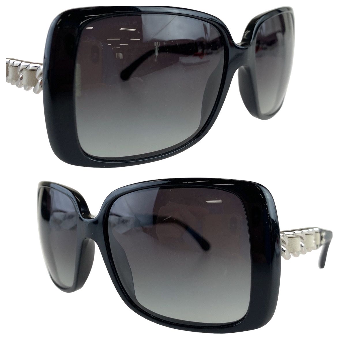 美品 CHANEL シャネル サイドチェーン ココマーク ブラック シルバー  