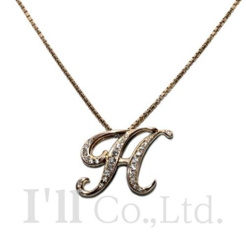 NOMBRE ノンブル アルファ イニシャル ネックレス H Mサイズ K18PG ダイヤモンド0.37ct ペンダント K18PG ピンクゴールド Au750 18金 アルファベット ペンダントトップ ALPHA 79658