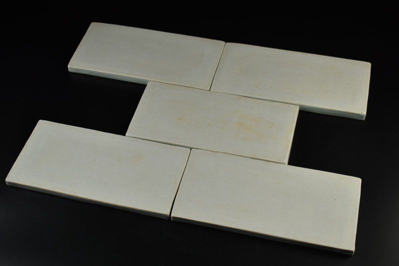 蔵A5570 瀧田項一 花文角皿 長皿 五客 共箱