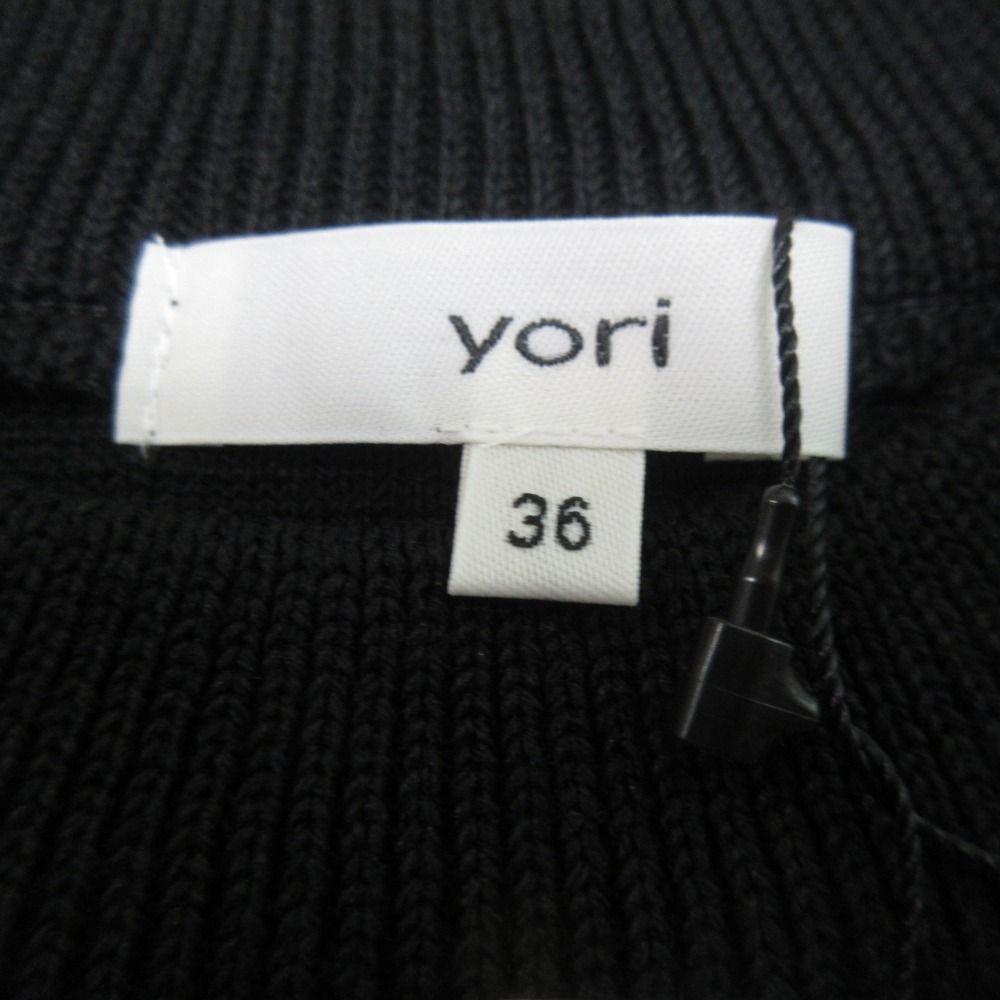 未使用 22AW yori ヨリ ウールブレンド パフスリーブ 長袖 セーター ニットカットソー YR2235-136AW サイズ36 ブラック レディース 古着 中古 未使用 22AW yori ヨリ ウールブレンド パフスリーブ 長袖