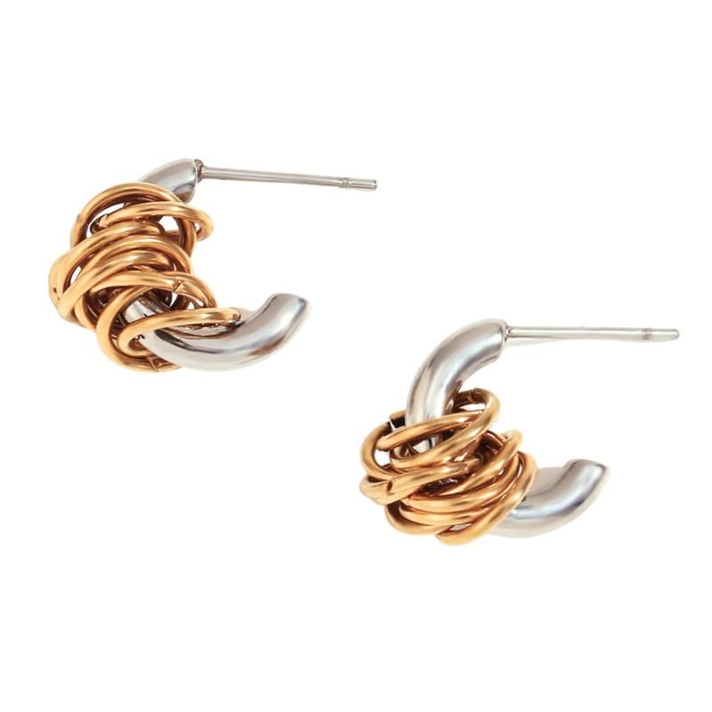 pinacoteca 707 Urban Shine Teardrop Stud Hoop Earrings K18YG
