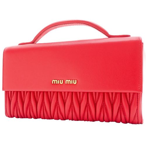 MIUMIU(ミュウミュウ) マテラッセ ハンドル付き 長財布 二つ折り