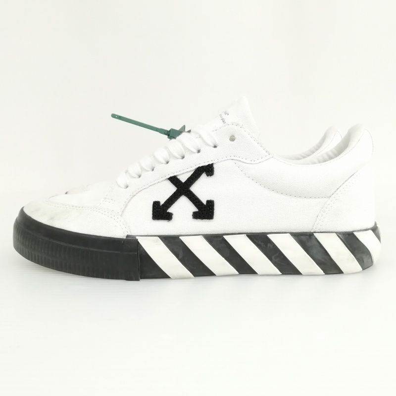 オフホワイト OFF WHITE LOW VULCANIZED ローカット スニーカー キャンバス 41 ホワイト