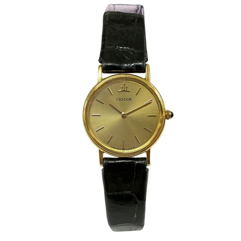 【美品】セイコー クレドール 腕時計 レディース 金無垢 18KT クォーツ SEIKO セイコー クレドール 5A70-0120 腕時計レディース 18KT 18