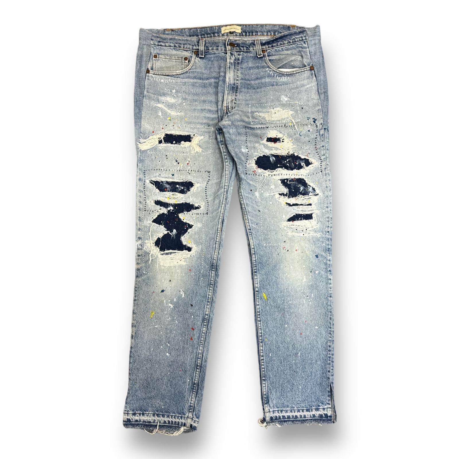 美品 INNOCENCE NYC Stitch Paint Denim Pants INSTDM01 クラッシュ リペア デニム パンツ  イノセンスニューヨーク 36 66264A - メルカリ