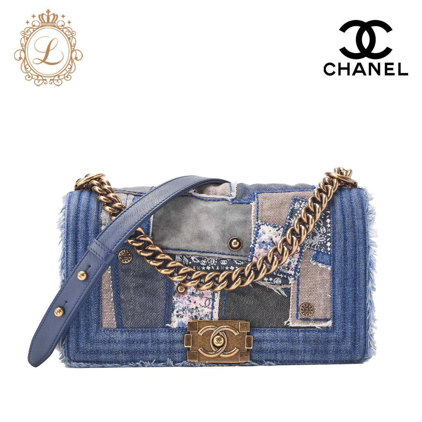CHANEL シャネル ボーイシャネル パッチワーク チェーンショルダー 