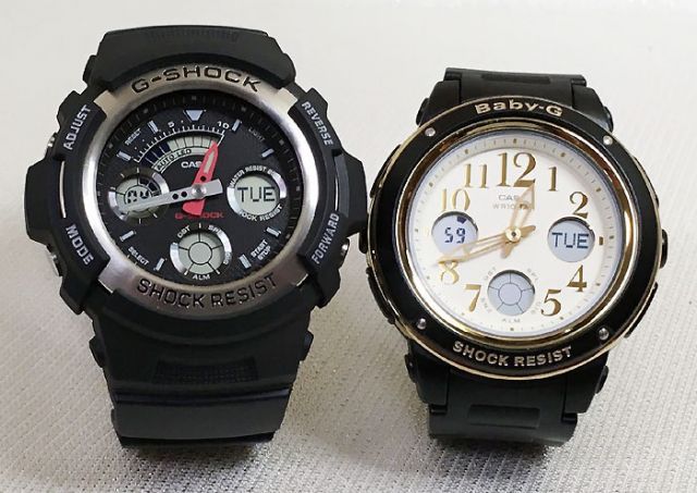 恋人たちのGショック ペアウオッチ G-SHOCK BABY-G ペア腕時計 カシオ 2本セット gショック ベビーg AW-590-1AJF BGA-151EF-1BJF  ラッピング無料 手書きのメッセージカード  クリスマス　誕生日 御祝い還