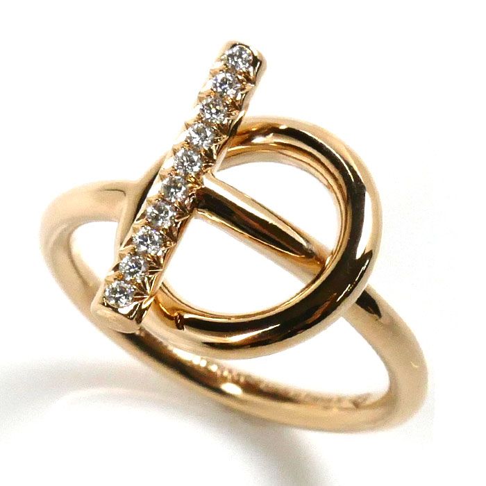 HERMES エルメス K18PG ピンクゴールド エシャペ PM リング・指輪  