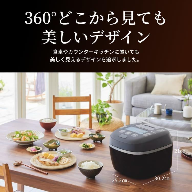 【WEB限定】タイガー魔法瓶(TIGER) 炊飯器 5.5合 圧力IH ご泡火炊き 日本製 粒立ち保温 24時間 お手入れ簡単 土鍋かまどコート釜 ブラック JPI-S10NK