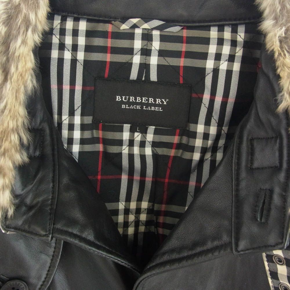 BURBERRY BLACK LABEL レザー ジャケット ファー付 BURBERRY BLACK LABEL バーバリーブラックレーベル BMP96-733-09