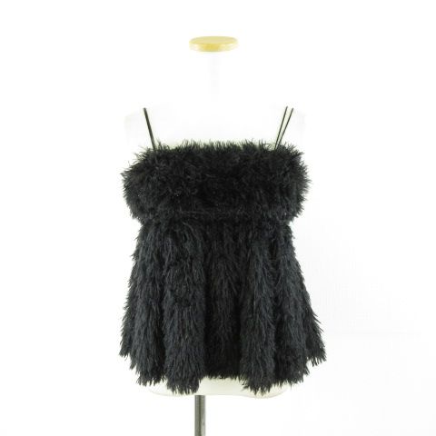 アダムエロペ Adam et Rope フェザーライクキャミソール 黒 F *A626