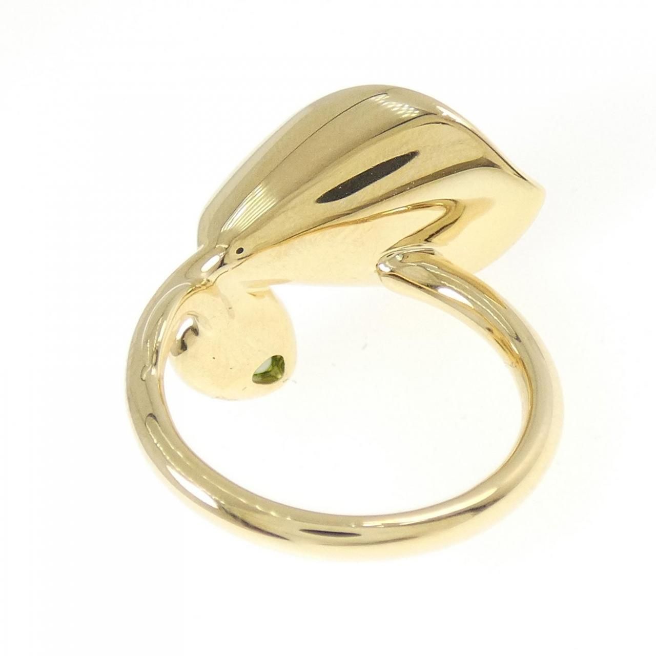 ルジアダ RUGIADA 10号 リング ガーネット シトリン ダイヤ K18 YG