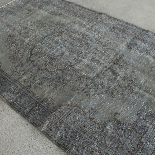 土曜日限定価格】トルコヴィンテージラグ グレー シック 144x263 cm