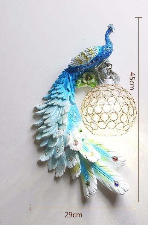高品質 青色 孔雀 鳥 動物 壁掛け照明 壁掛け灯 インテリア照明 壁掛け灯 照明