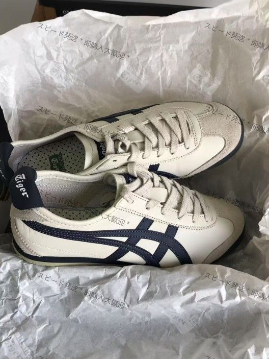 Onitsuka Tiger オニツカタイガー MEXICO 66 ローカット スニーカー 男女兼用 アイボリー×ネイビー