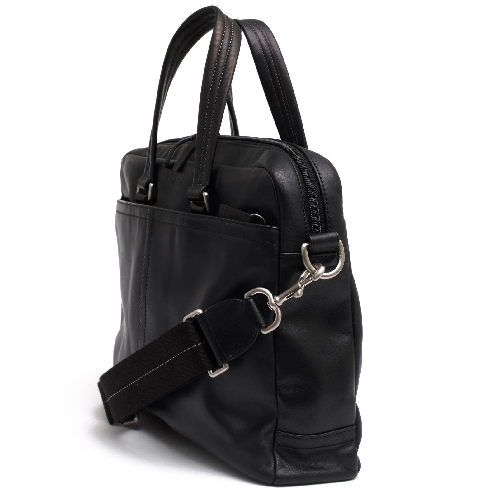 【美品★】COACH ブラックレザー ビジネスバッグ COACH コーチ ビジネスバッグ F70662 LEXINGTON LEATHER EMBASSY