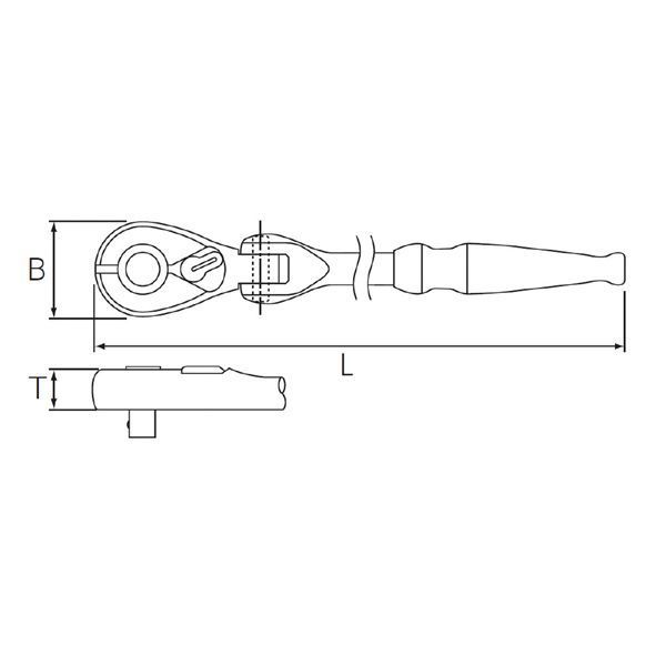 KTC 京都機械工具 6.3SQ フレックスロングラチェット パック入 BR2FL-S