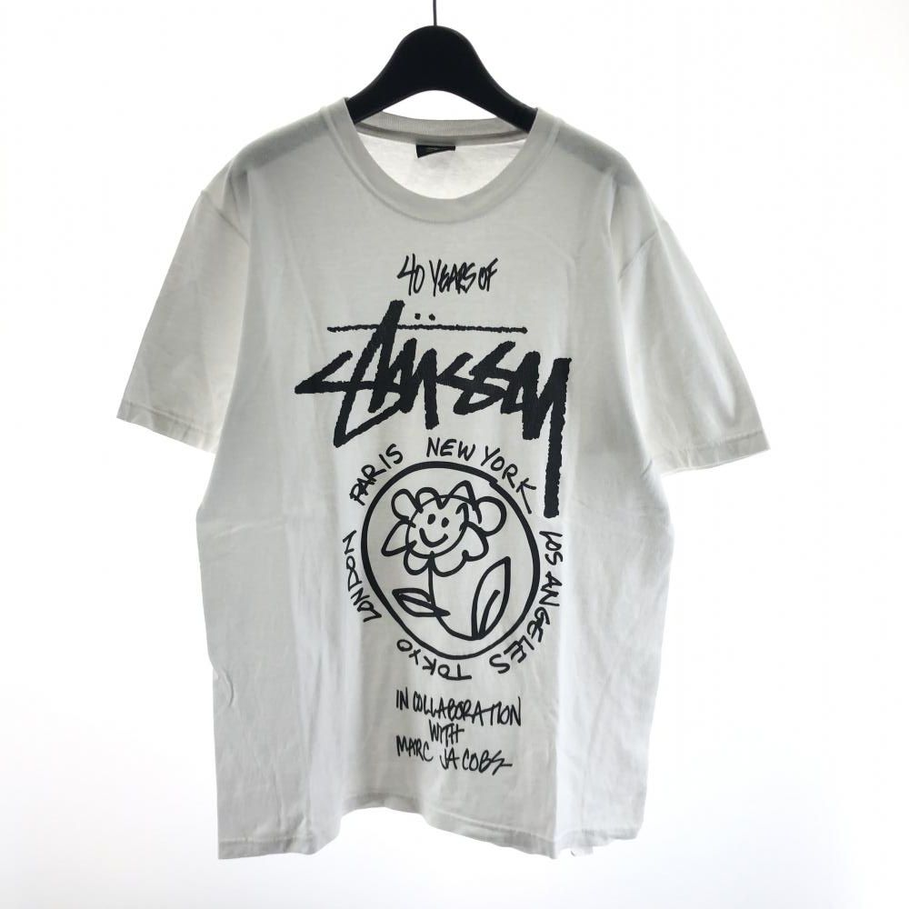 中古】Stussy × Marc Jacobs 40周年Tシャツ サイズM ホワイト