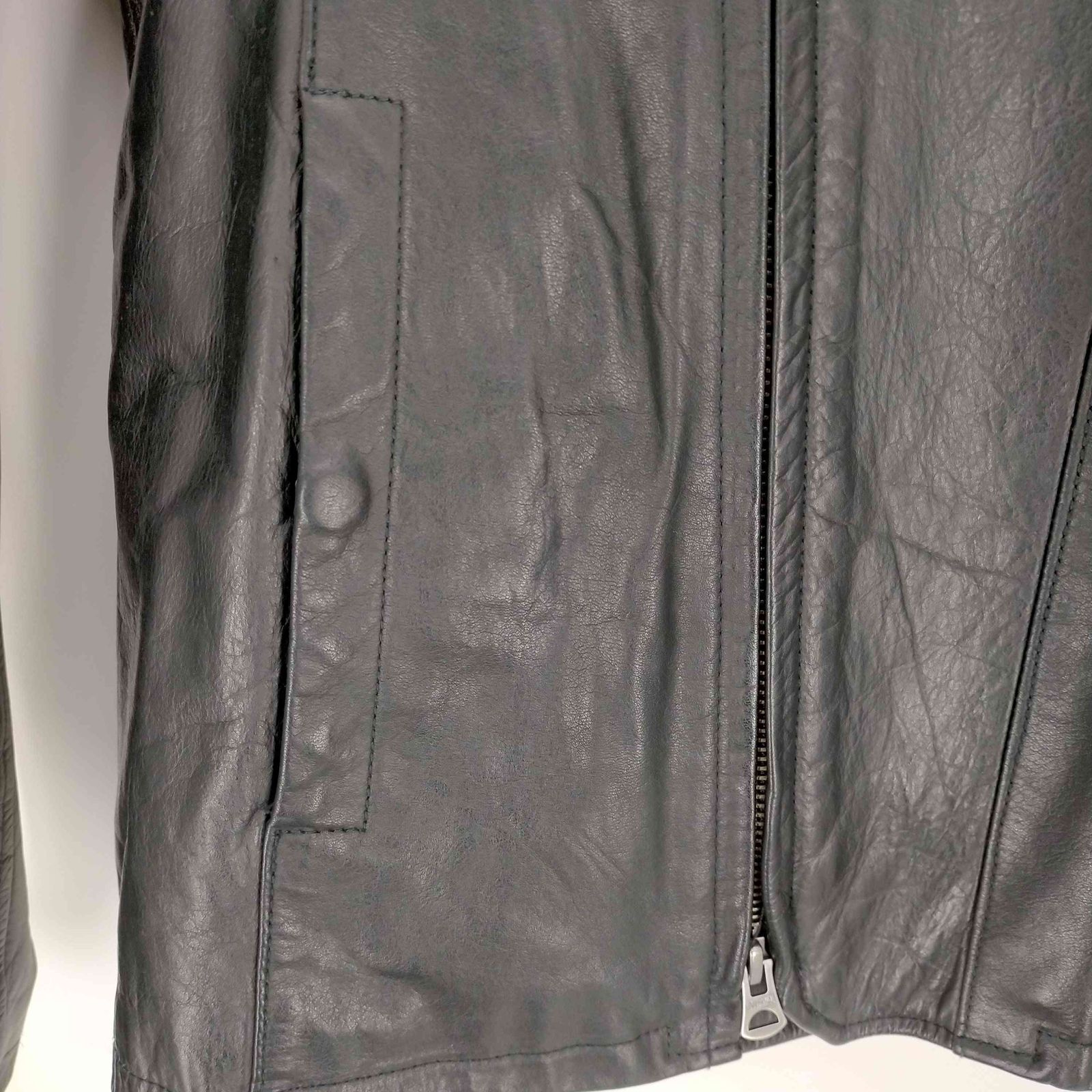 シャマ shama UNIVERSAL ZIP フード付き レザージャケット メンズ 40