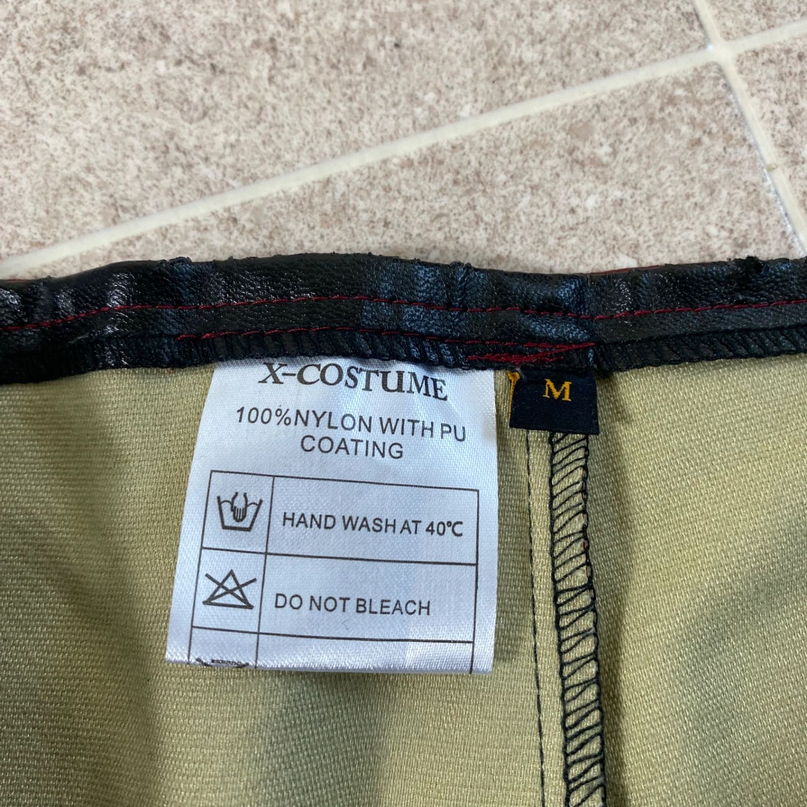 X-COSTUME グランジ y2k 衣装 赤 レザーパンツ バイカーパンツ