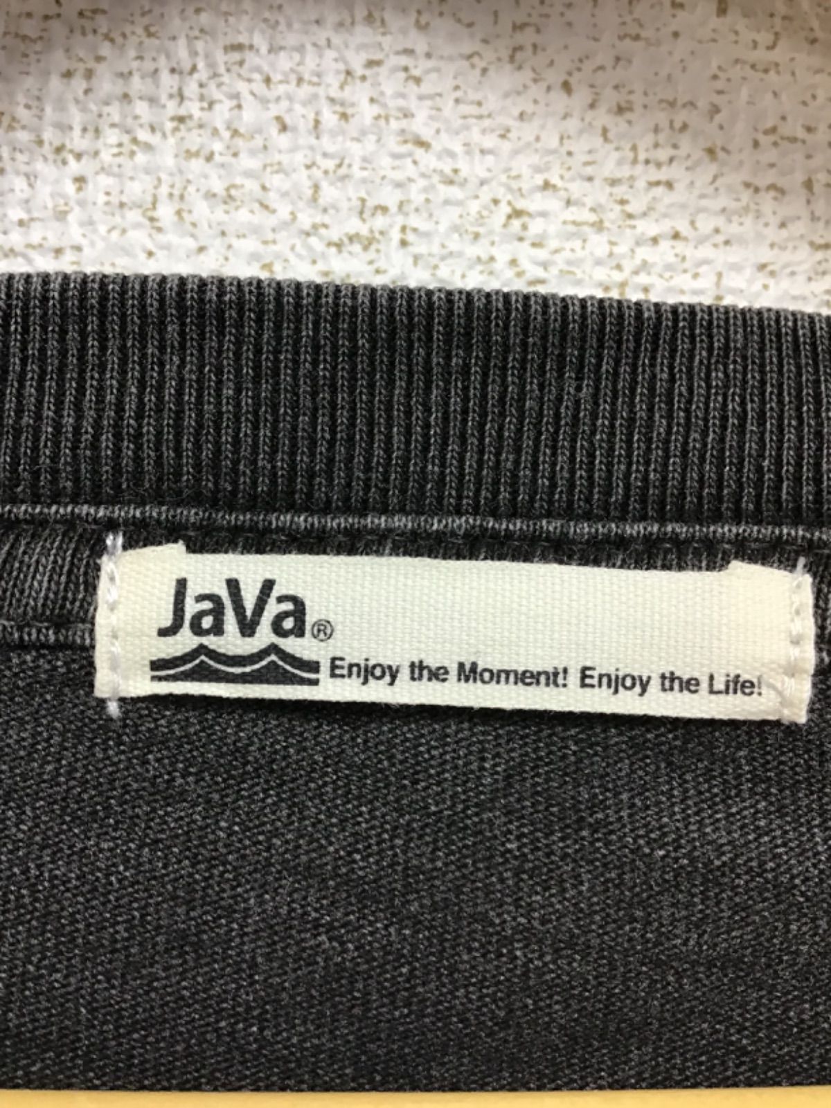 JaVa　ジャバ　長袖Tシャツ　黒　胸ポケットロゴワッペンあり　両サイドカットデザインあり　メンズ　XLサイズ　綿100%