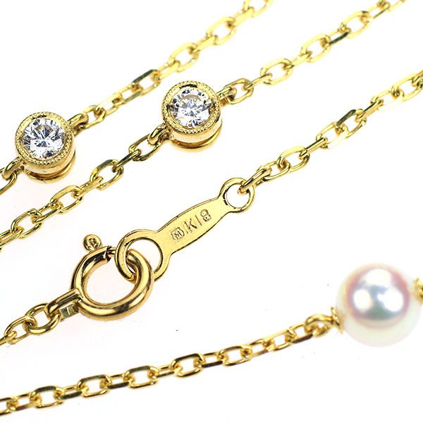 極美品✨ミキモト K18WG アコヤ真珠 ダイヤモンド ペンダントトップ MIKIMOTO ミキモト K18WG アコヤ真珠 ダイヤモンド ペンダント