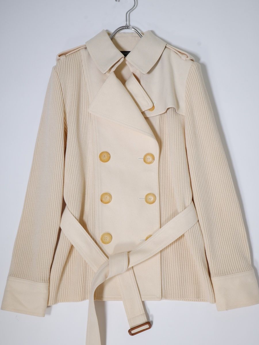 BURBERRY LONDONバーバリーロンドン リブニット切替ウールカシミヤ  