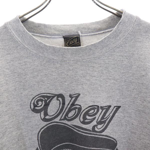 GINGER掲載商品 obey Mサイズ オベイ グレー パーカー トレーナー