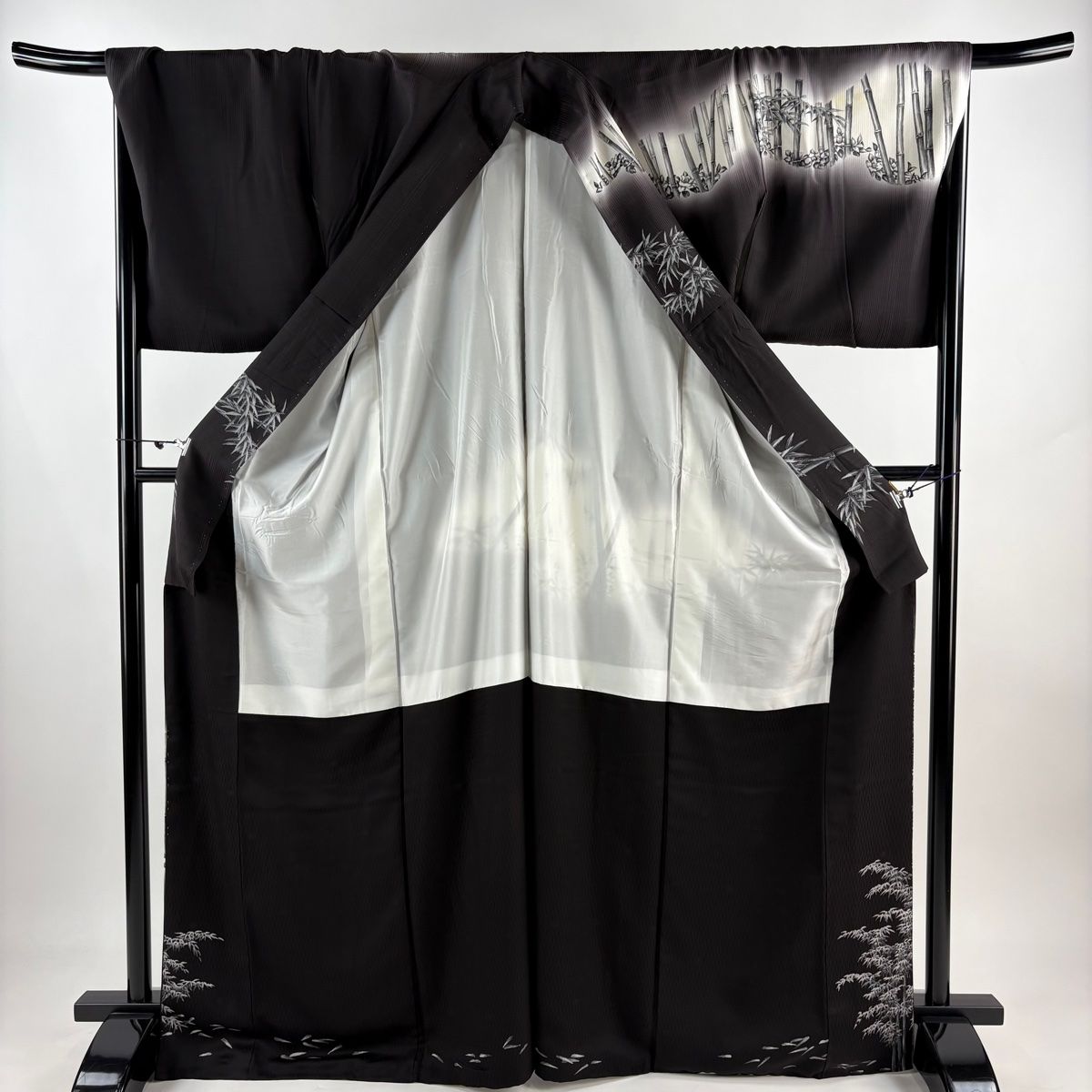 平和屋着物□訪問着 笹竹菊花文 鬼しぼ縮緬 正絹 逸品 CAAR2230yc