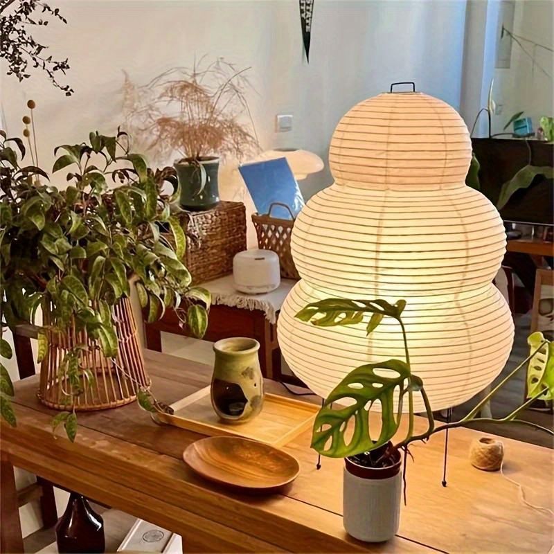 ペーパーランプ わびさび コットンペーパー ペーパーランタン フロアランプ 和紙フロアランプ USB電源ペーパーランプ ボタン操作 目に優しいテーブルライト リビング 寝室 オフィス