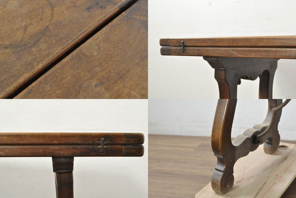 英国アンティークオールドパイン材の古木ダイニングテーブル/木製机(83-86) 英国アンティークオールドパイン材の古木ダイニングテーブル/木製机(83