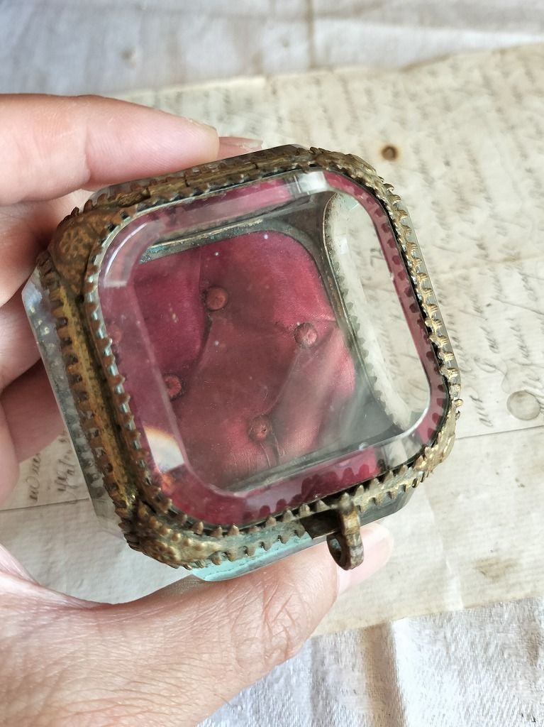 フランス アンティーク クリスタル 5面 ジュエリーケース 1900年　美品 フランス アンティーク クリスタル 5面 ジュエリーケース 1900年