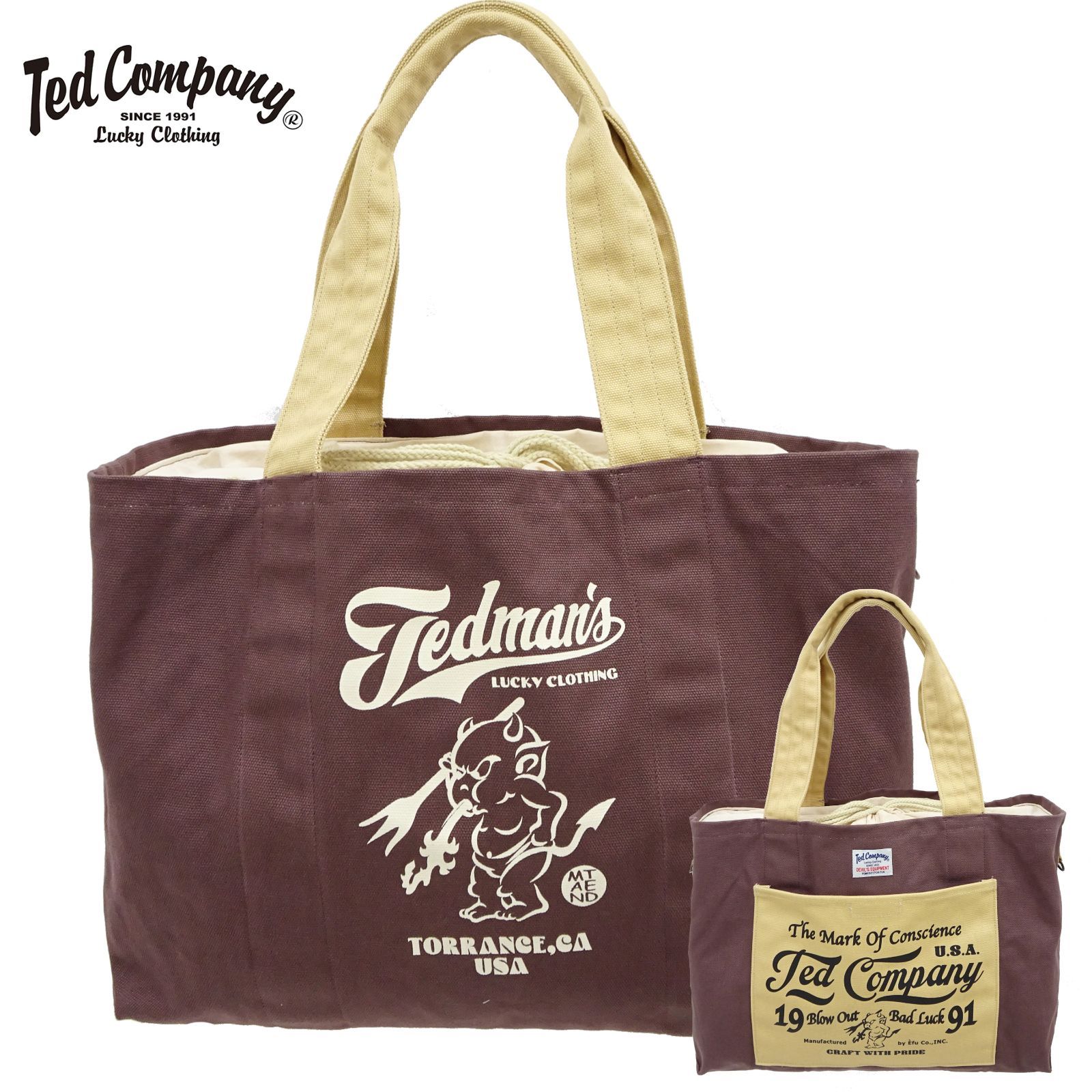 テッドマン キャンバス トートバッグ TEDMAN ラッキーレッドデビル 