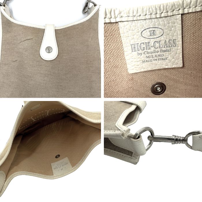 ハイクラス HIGH CLASS ショルダーバッグ キャンバス レザー Hロゴ 