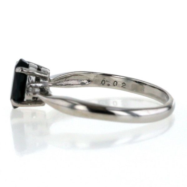 Pt900 プラチナ リング サファイア 1.0ct ダイヤモンド 0.02ct