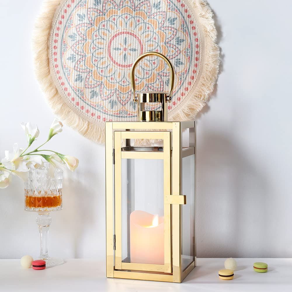  キャンドルホルダー 高さ30 cm ステンレス鋼製キャンドルランタン アンティーク TRIROCKS ランタン 耐熱ガラス付き レトロスタイル 間接照明 結婚式 引っ越し など プレゼント お部屋 バー オフィス 室内 室 アロマ キャンドル インテリア 生活道具