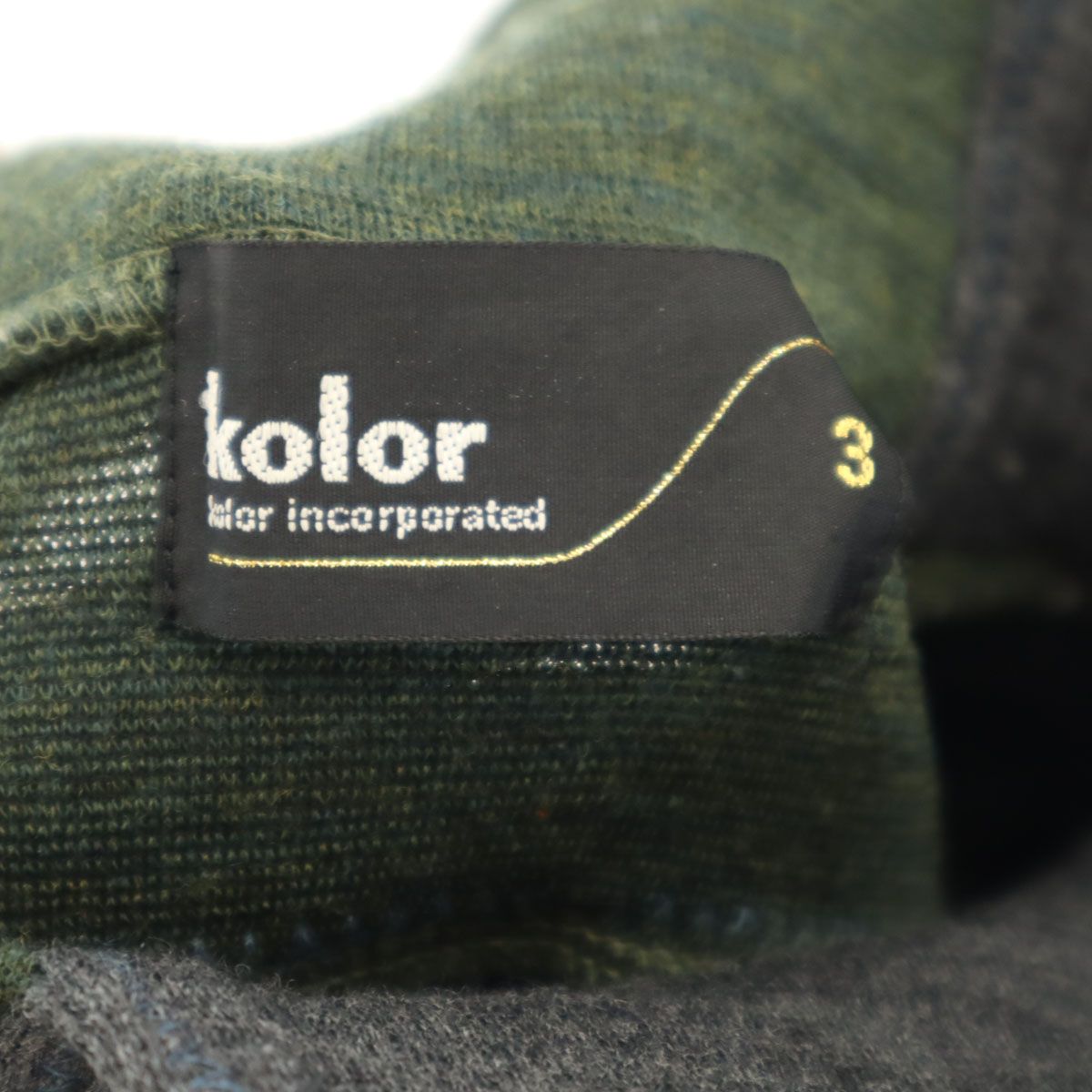 古着 kolor カラー 日本製 ウールブレンド 長袖 ハイゲージミラノリブ レイヤード セーター 3 黒 ニット メンズ kolor カラー 日本製 ウールブレンド 長袖 ハイゲージミラノリブ