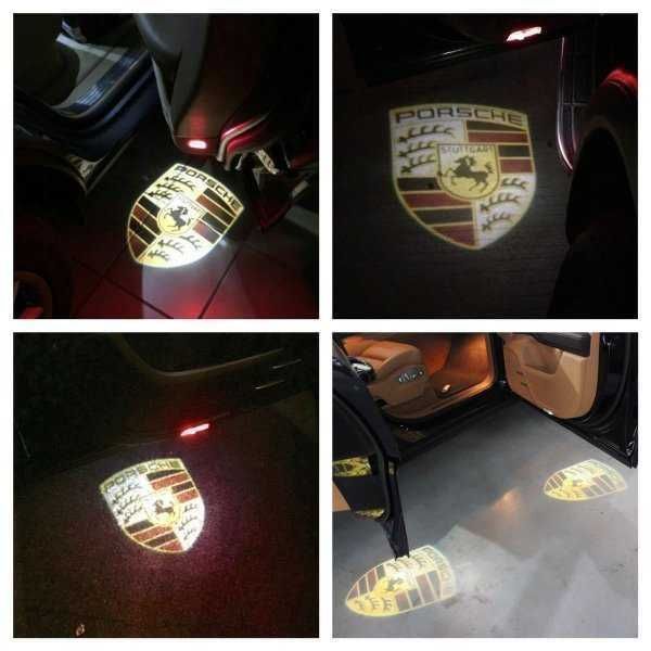 PORSCHE ポルシェ ロゴ カーテシランプ 純正交換タイプ2個セット未使用品 Porsche ポルシェ LED カーテシランプ ロゴ プロジェクター 左右
