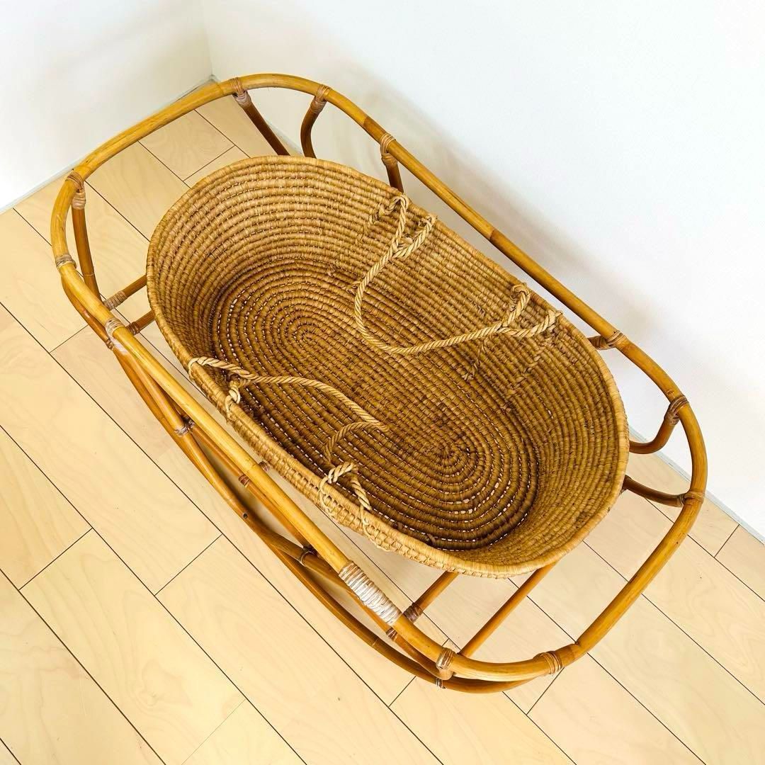 ゆりかご　ラタン　ヴィンテージ 限定3点 ラタン製ゆりかご Bランク品 椅子（チェアー）・スツール Momo