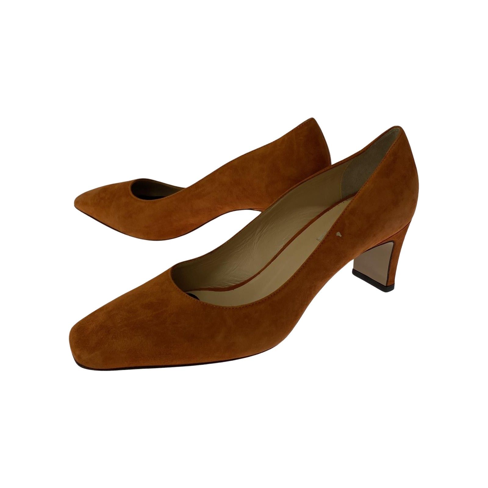FABIO RUSCONI 【美品】スエード パンプス オレンジ ファビオ