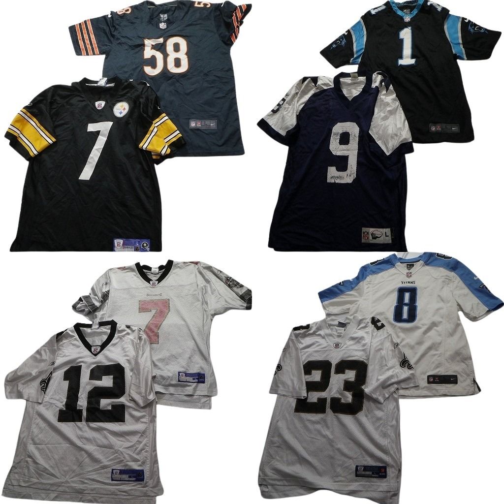 古着卸 NFL ゲームシャツ ユニフォーム 8枚セット メンズ Ｌ タイタンズ セインツ ナイキ カウボーイズ 古着 NA6194