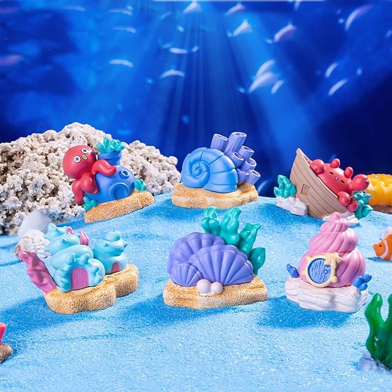 新品】 Pinenjoy6個ミニ巻き貝の家の置物 ミニチュア 海の生き物