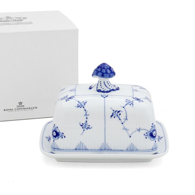 ロイヤルコペンハーゲン 102 ブルーフルーテッド プレイン 442 バターディッシュ Royal Copenhagen Blue Fluted バター ケース ギフト 結婚祝い プレゼント 贈り物