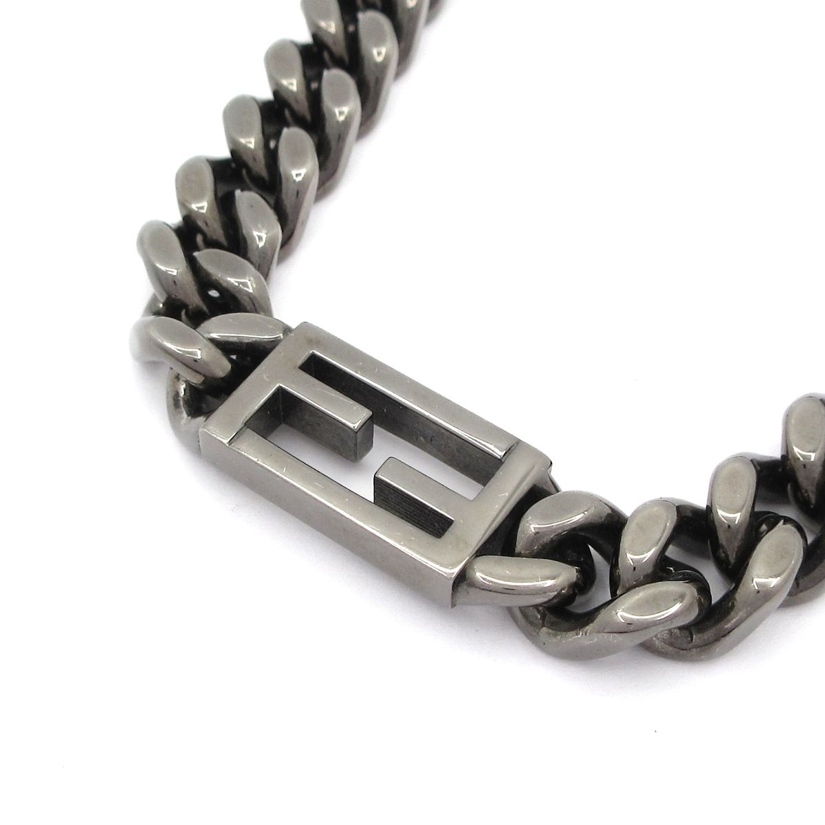 FENDI FFロゴ バゲット ネックレス GP シルバー 喜平 7AJ540 FENDI FF