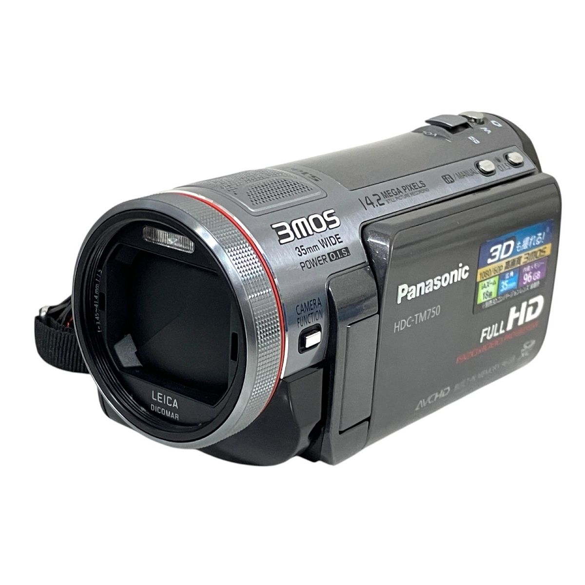 Panasonic HDC-TM750 ビデオカメラ 2010年製 バッテリー 3つ付 パナソニック キヤノンワイドコンバーター グリップ T10038241