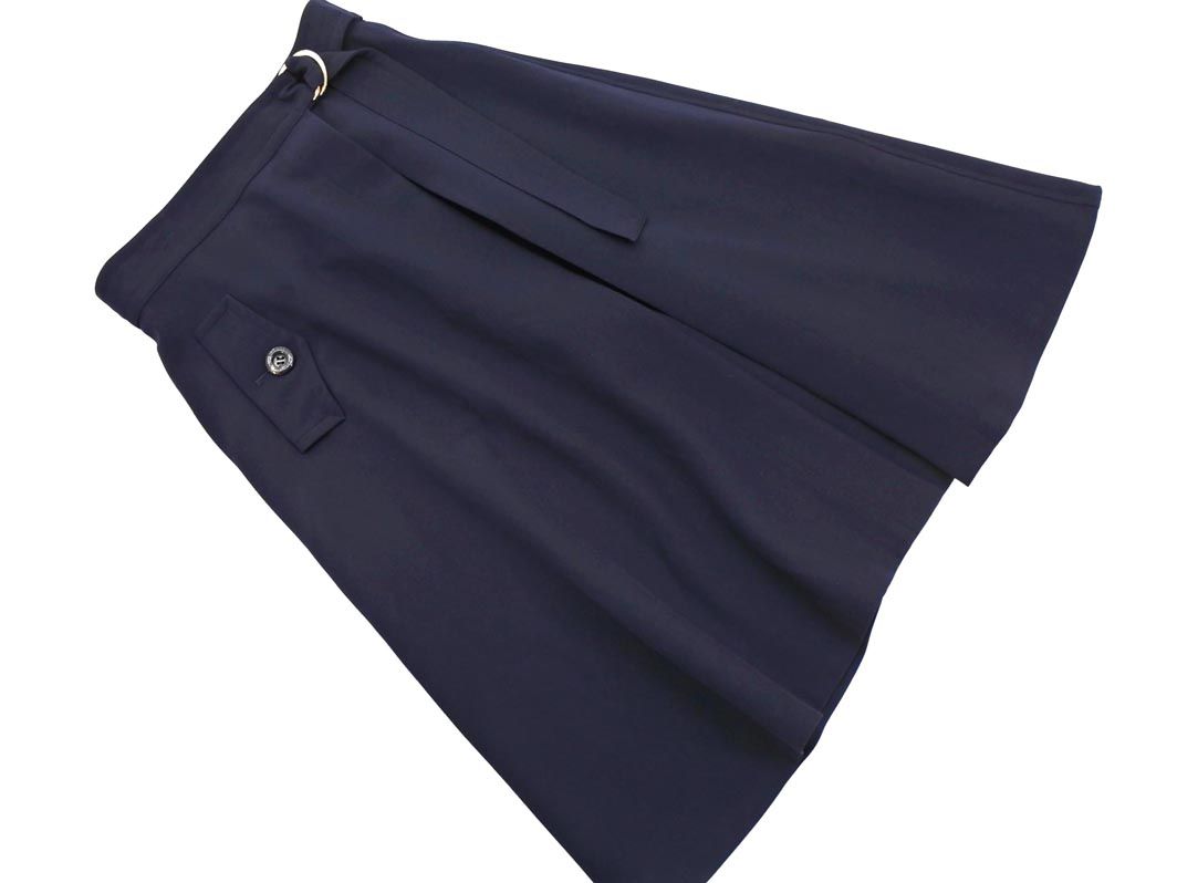 【美品】BLUE LABEL CRESTBRIDGE ネイビー38 ウールコート BLUE LABEL クレストブリッジ メルトンウール ダッフルコート/38
