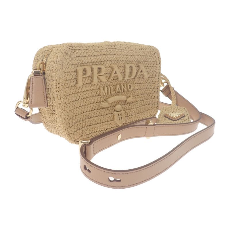 プラダ PRADA ラフィアショルダー 1BH196 ショルダーバッグ ポーチ 